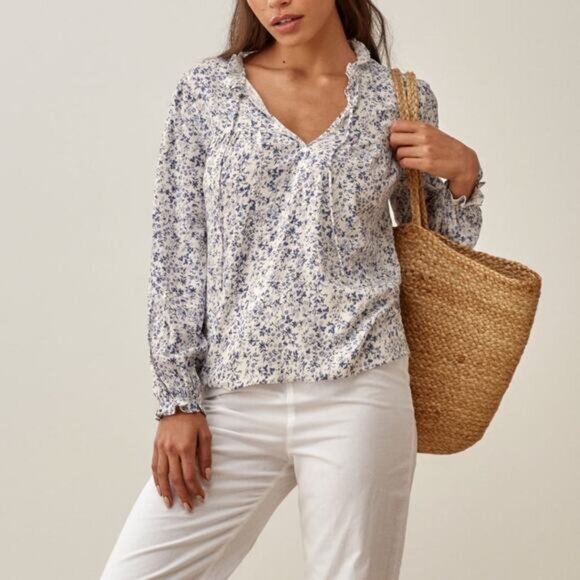 Reformation Amira Johanna Floral Print Pullover Blouse Women’s Small - Picture 12 of 13